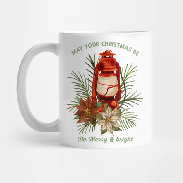 Christmas Lantern With 'May Your Christmas be Merry & Bright' by SWON Design